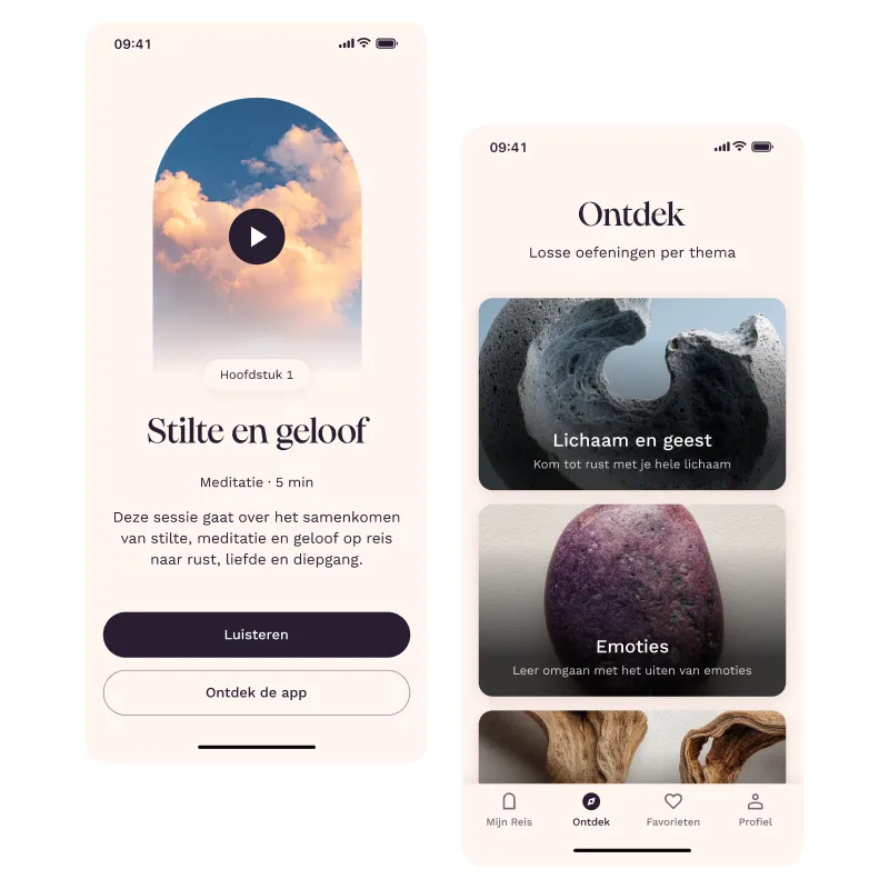Inner app, ontdek-sessies in beeld