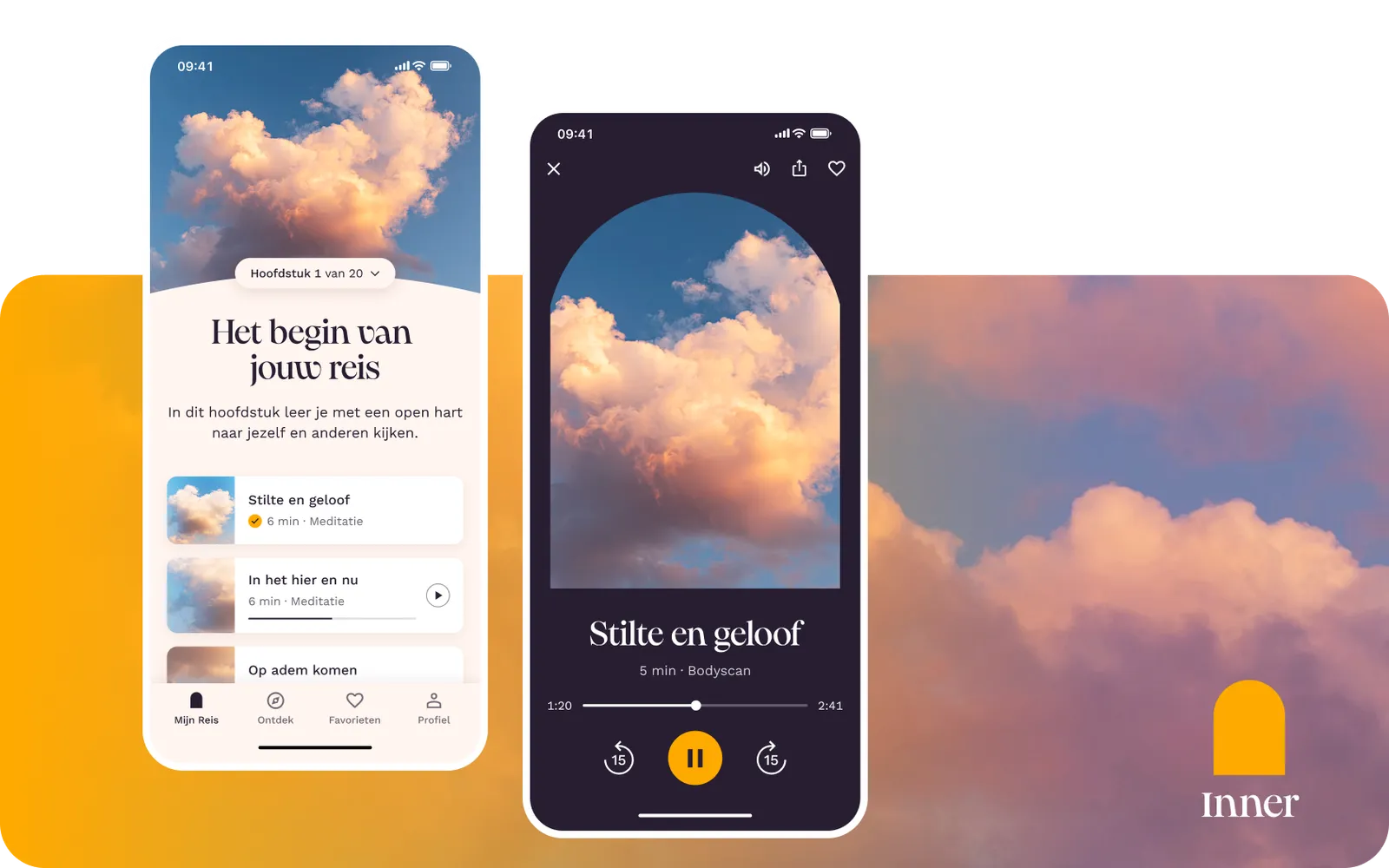 Inner app, schermafbeeldingen